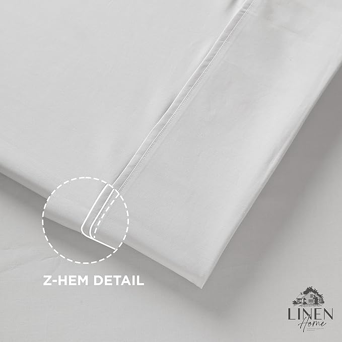 Linen Home 100% Cotton Percale 1 Flat Sheet, Queen Size - Image 3