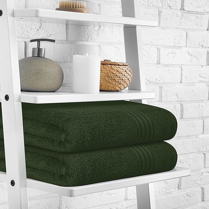 BOUTIQUO 100% Cotton 2 Pack Bath Towel Set 28x55, Eco-Friendly Large Bath Towels - Image 3