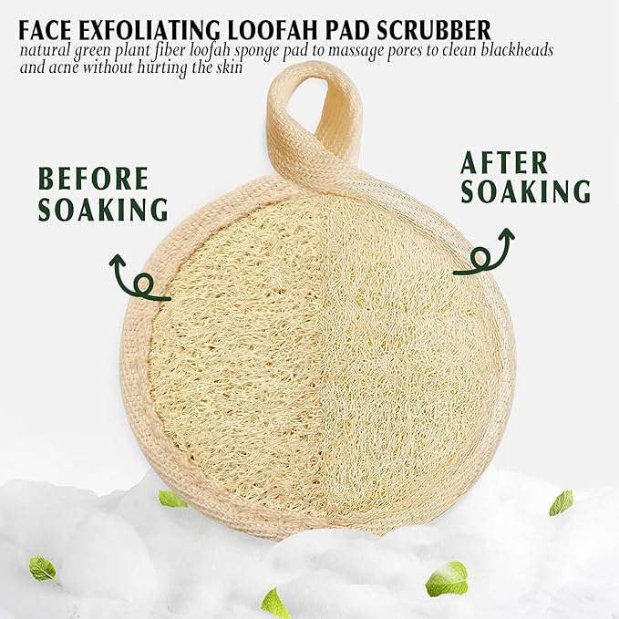 Face Exfoliating Loofah Pad Scrubber, Manual Facial Cleansing and Makeup - Image 2
