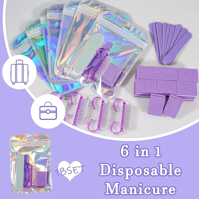 Disposable Manicure Kit Professional, 18 Set Press On Nail Tool Kit - Image 2