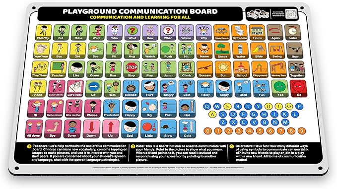 Weather-Proof Aluminum School Playground Communication Board for Autism - Outdoor Inclusive Communication Aid, Lightweight & Durable for Autism & Inclusive Play