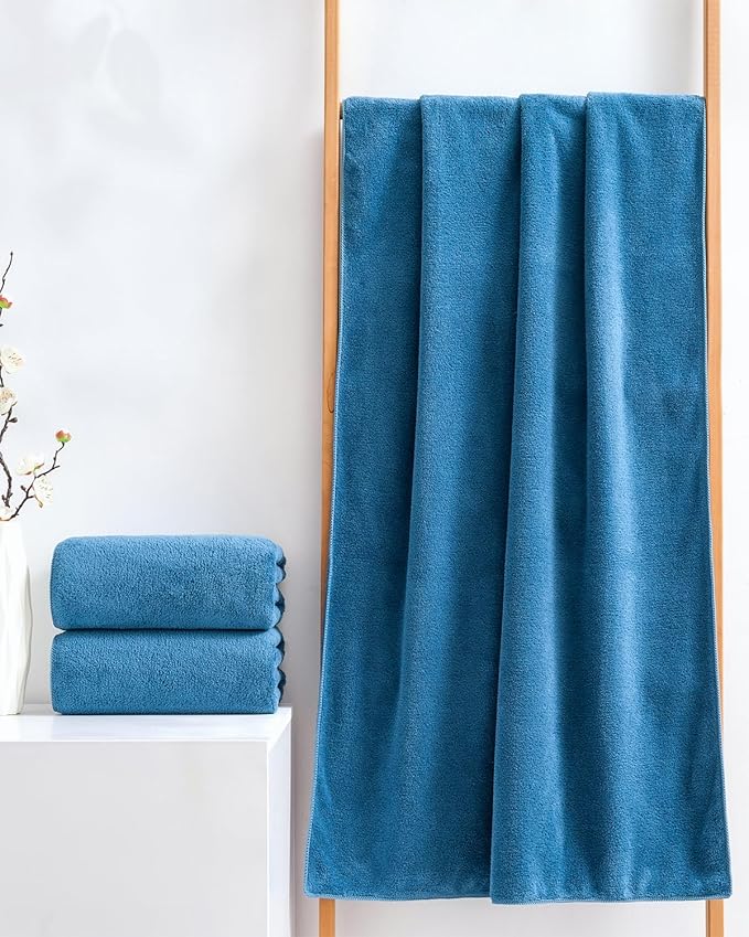 Lumimi Towels 2 Piece Soft Microfiber Bath Towel Set Salon Gym Yoga Travel - Image 7