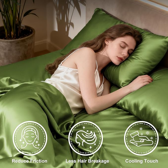 Love's cabin Satin Queen Bed Sheet Set - Image 3