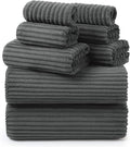 REDKISS Charcoal Gray Bath Towels Set 8 Piece by REDKISSOnline