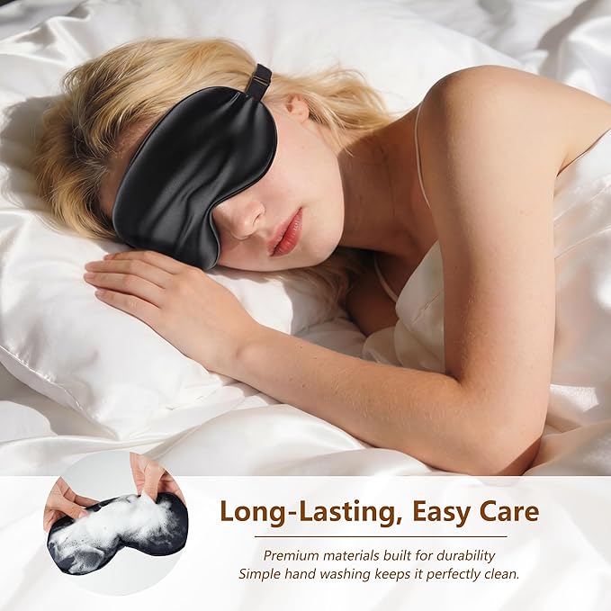 Sleep Mask Silk Eye Mask for Men Sleeping Mask, Adjustable Elastic Strap for - Image 5