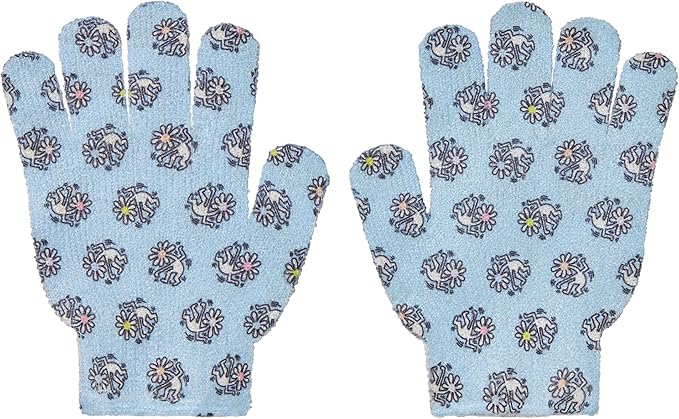 Keith Haring Bath & Shower Exfoliating Spa Gloves – Reusable Exfoliating Body - Image 3
