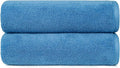 Amazon Basics 2-Piece Quick-Dry Oversize Bath Towel, 100% Cotton, Lake Blue by AmazonBasics