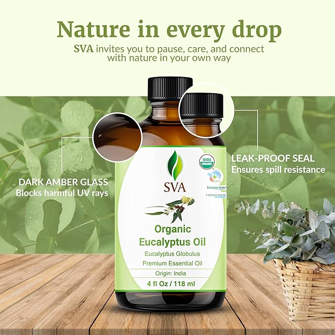 SVA Eucalyptus Essential Oil Organic – 4 Fl Oz – 100% Natural Organic - Image 7