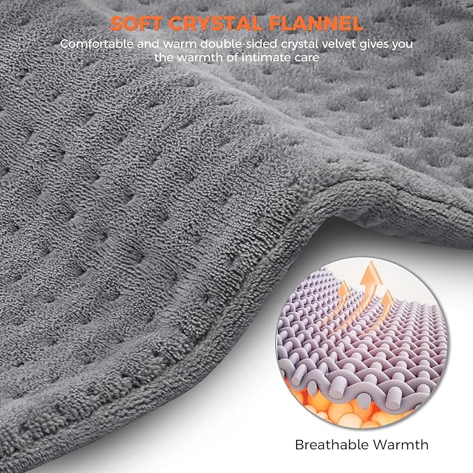 NOWWISH Heating Pad for Back Pain Relief & Period Cramps, 33x17 Inches Large - Image 4