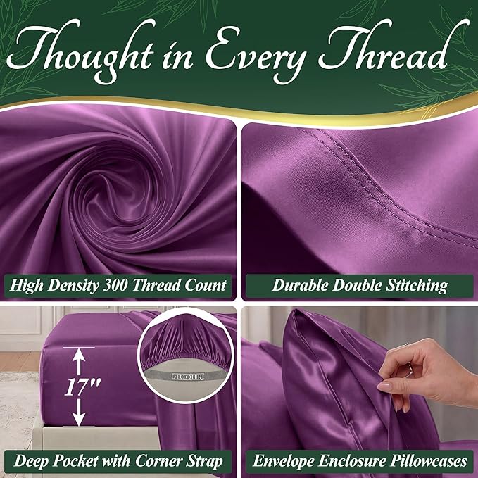 DECOLURE 100% Viscose Derived from Bamboo Sheets Queen Size - Image 4