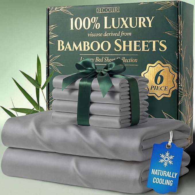 DECOLURE 100% Viscose Derived from Bamboo Sheets King Size by DECOLURE