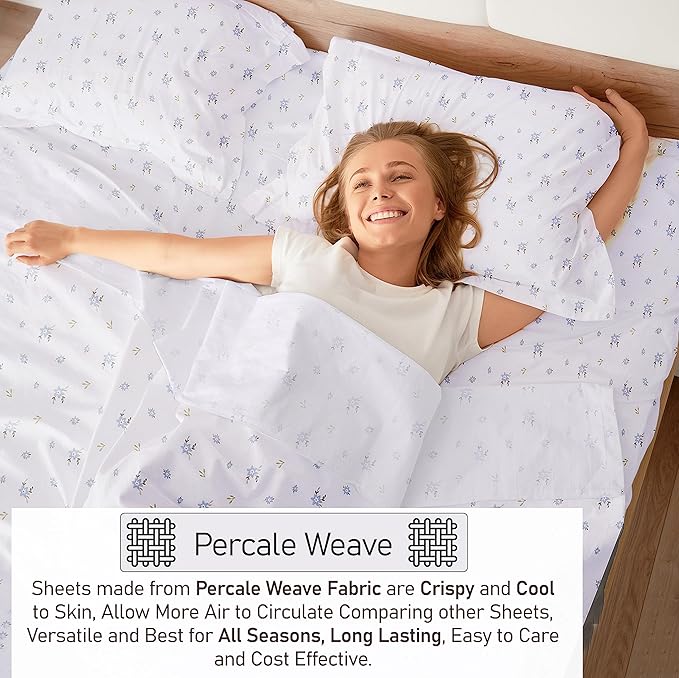 RUVANTI 100% Cotton Sheets – California King Percale Bedding, Cooling & - Image 3