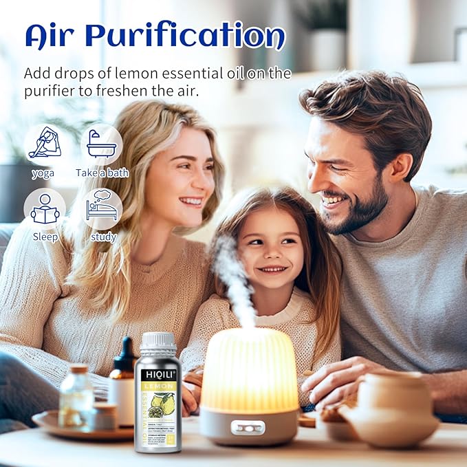 HIQILI Lemon Essential Oil for Cleaning, Degreasing & Household Use, Skin Care - Image 3