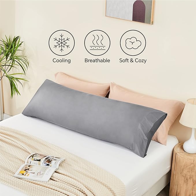 BEDELITE Body Pillow Case Cover, Rayon Made from Bamboo, Cooling Body Pillow - Image 5