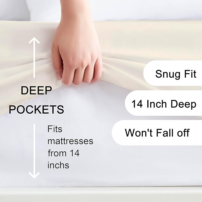 Hotella 100% Microfiber Full Size Fitted Sheet Only, Machine Washable and - Image 2