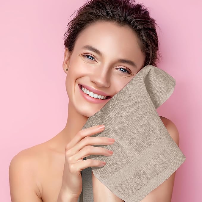 GLAMBURG Ultra Soft 12-Piece Washcloths Set 13x13-100% Ringspun Cotton - Image 5