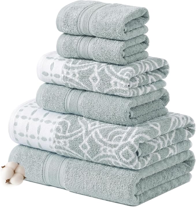 Modern Threads Monroe 6-Piece 100% Cotton Towel Set – Reversible Yarn Dyed by ModernThreads