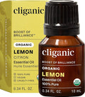 Cliganic USDA Organic Lemon Essential Oil, 100% Pure & Natural | Undiluted by Cliganic