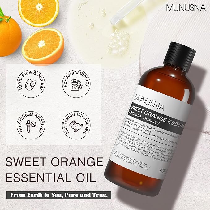 Sweet Orange Essential Oil 100ML, 100% Pure Natural Sweet Oranges Oil Premium - Image 2