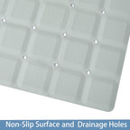 Foldable Silicone Bathtub Mat: Jumbo Size Heavy Duty Safety Bath Mat for Tub Without Suction Cups Non Slip Bath & Shower Mat for Textured, Reglazed, Refinished Tub (Grey, 35.8 x 17.7)