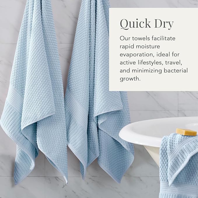 NY Loft 100% Cotton Towel Set 6 Piece | Super Soft & Absorbent Quick-Dry 2 Bath - Image 3