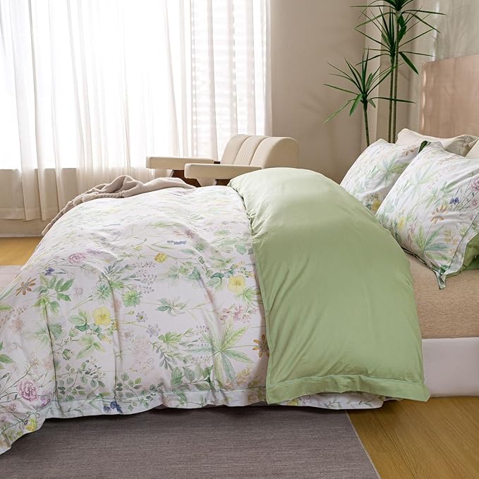 OAITE Duvet Cover Set Twin Size Floral Pattern Ultra Soft 100% Cotton Duvet - Image 5