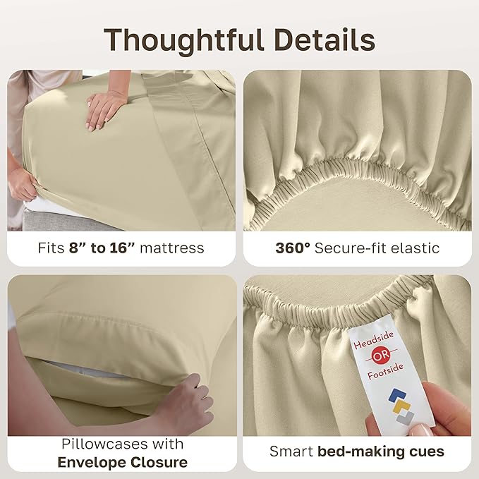 California Design Den 6 Piece Queen Sheet Set - Image 6