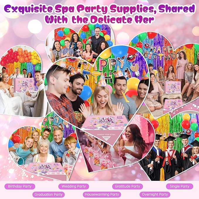 160 PCS Spa Party Supplies For Girls, Kids & Family, Include Face, Lip & Foot - Image 9