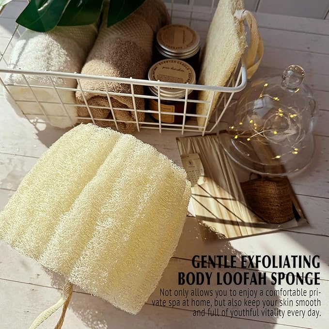 Natural Shower Loofah Sponge, Bath Exfoliating Loofa Body Scrubber, 5.5 “Soft - Image 4