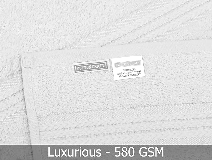 Cotton Craft Ultra Soft 4 Pack Oversized Extra Large Bath Towels 30x54 White - Image 7