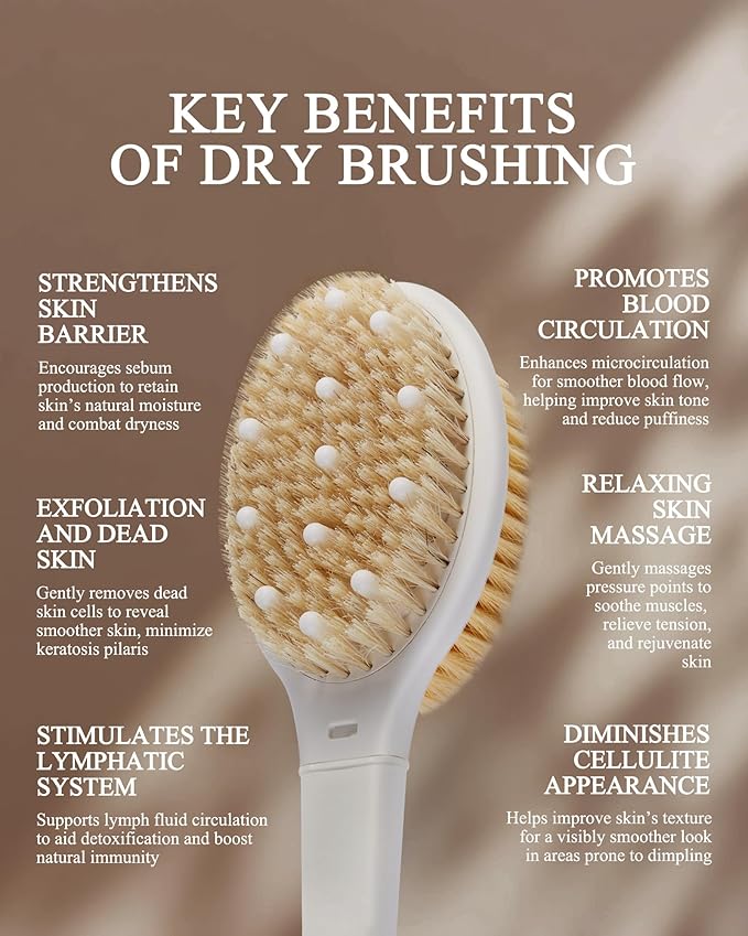 Shower Brush for Massage Dry Brushing: Back Scrubber for Shower - Image 4