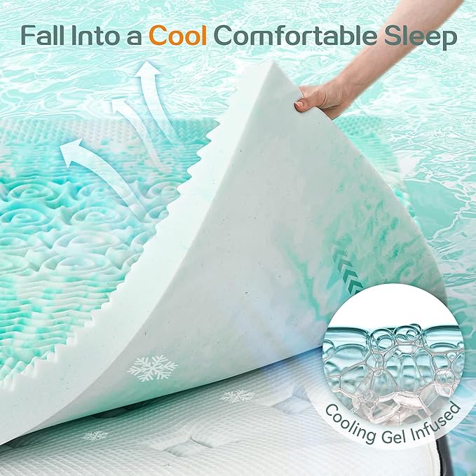 SINWEEK 2 Inch Memory Foam Mattress Topper Twin XL, Twin Extra Long Mattress - Image 5