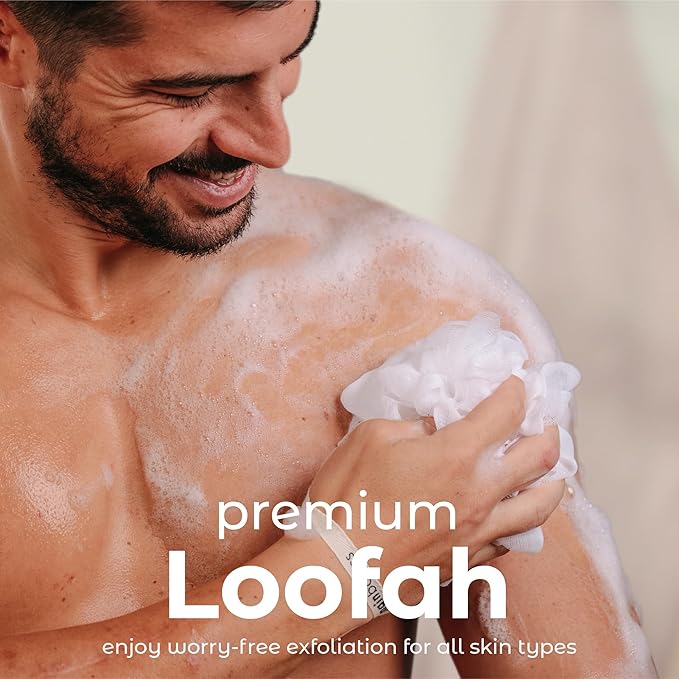 MainBasics Bath Shower Loofah Sponge Pouf Body Scrubber Exfoliator Body Wash - Image 2