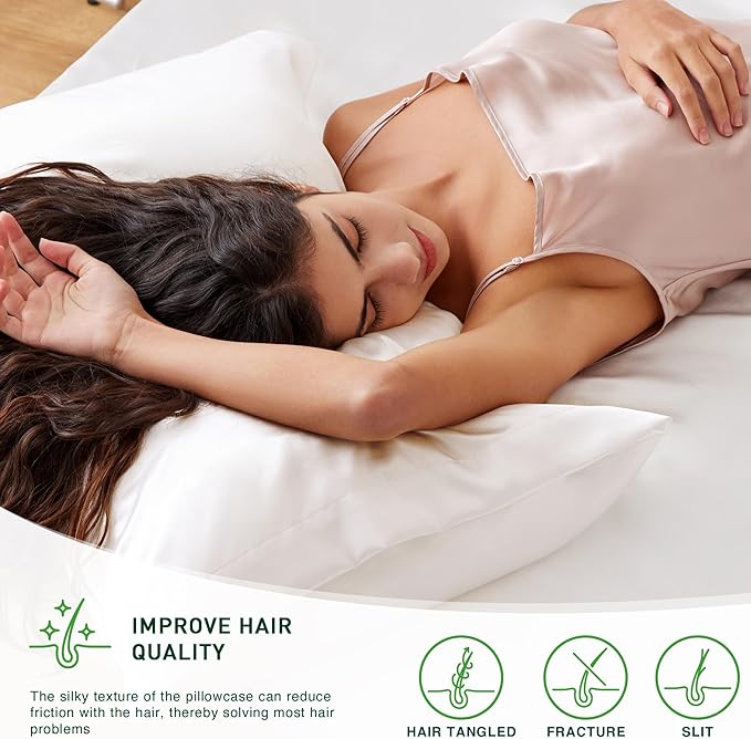Love's cabin Satin Pillowcase Set of 2 Queen Size 20x30, Cooling Pillow Covers - Image 3