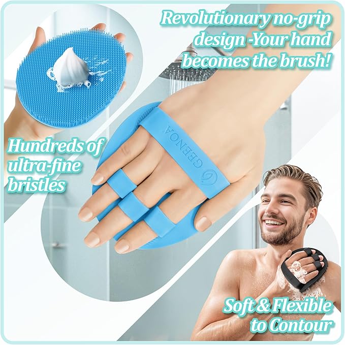 New Silicone Bath Glove with Straps, 360° Anti-Slip & Enlarged Exfoliating Body - Image 5