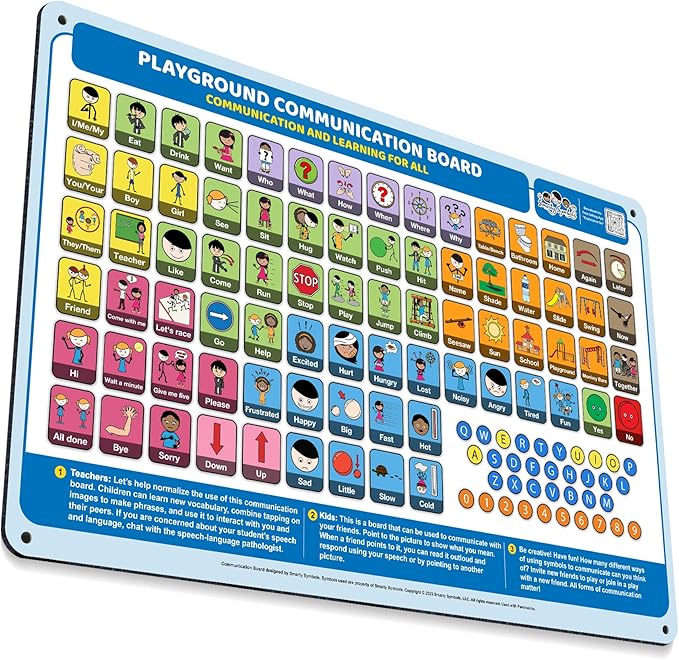 Weather-Proof Aluminum School Playground Communication Board for Autism - Outdoor Inclusive Communication Aid, Lightweight & Durable for Autism & Inclusive Play