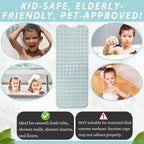 ENKOSI Bath Mat - Large Non Slip Bathtub & Shower Mat - Extra Long 40 x 16 Inch Bathroom Mats for Tub Nonslip Anti Slip Bathmats (40x16 Mint Green 1-Pack)