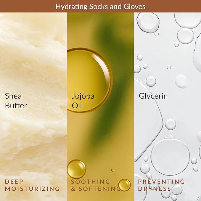 Epielle Hydrating & Moisturizing Hand & Foot Masks, Relieve and Soften Dry - Image 5