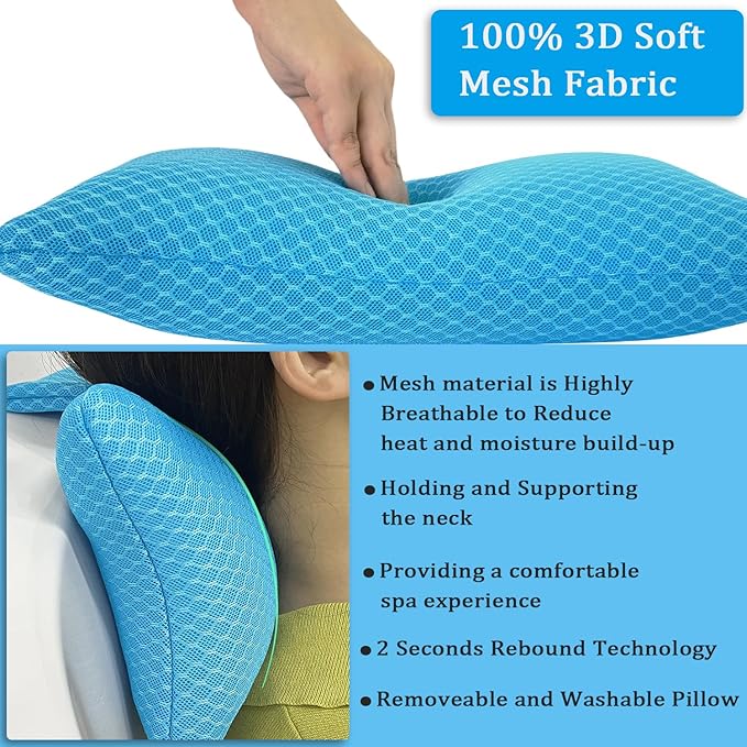 REEZEIVI 2 Pack Hot Tub Headrest Pillow, Chaise Lounge Pillows Outdoor 3D air - Image 3
