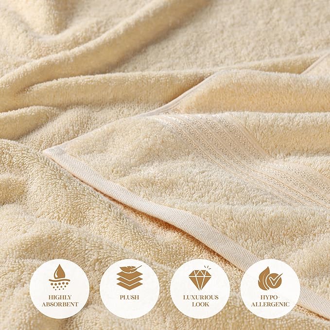 Superior Egyptian Cotton 12-Piece Towel Set, Guest Bath Decor Essentials - Image 8