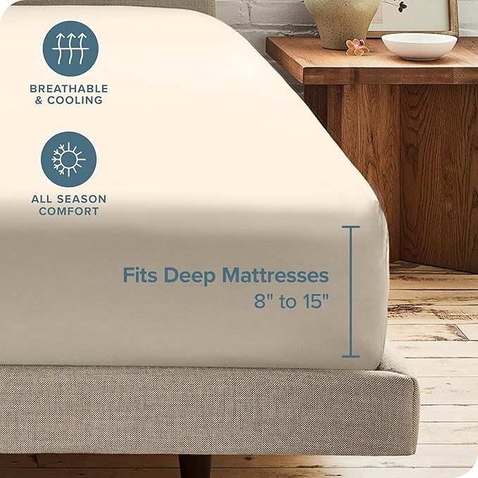 Bare Home 2-Pack Fitted Bottom Sheets Short Queen - Image 4