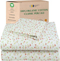 California Design Den Twin Floral Sheet Set, 100% Organic Cotton Percale Sheets by CaliforniaDesignDen