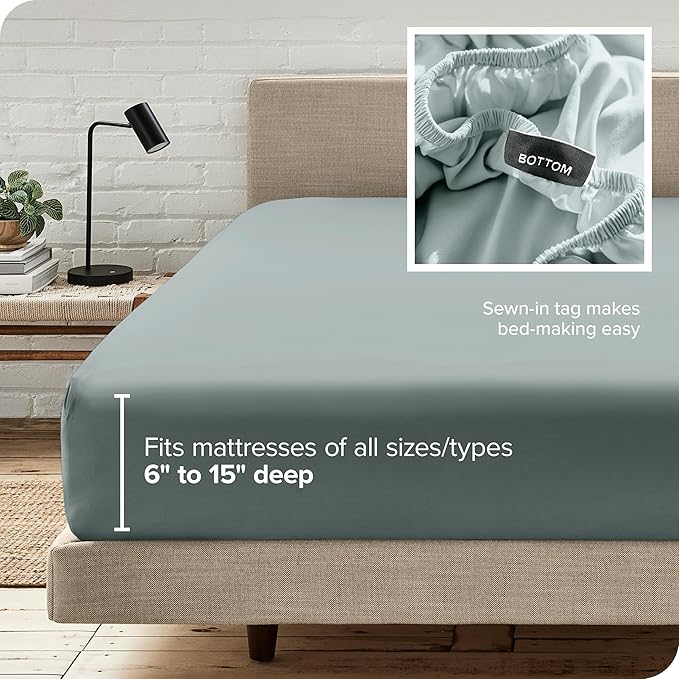 Bare Home Fitted Bottom Sheet Full Size - Image 6