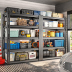 REIBII Garage Shelving Load 2000 LBS, Adjustable 5-Tier Storage Shelves, Metal Shelving Units and Storage Rack Shelf for Garage, Basement, Kitchen, 32" W x 17" D x 72" H, Black, 2PC