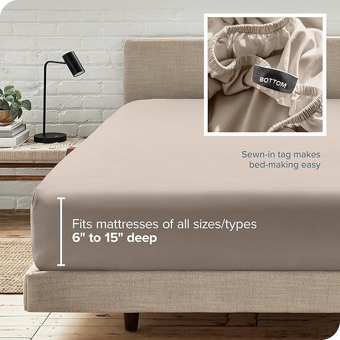 Bare Home Fitted Bottom Sheet Twin Size - Image 6
