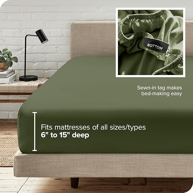Bare Home Fitted Bottom Sheet Short Queen Size - Image 6