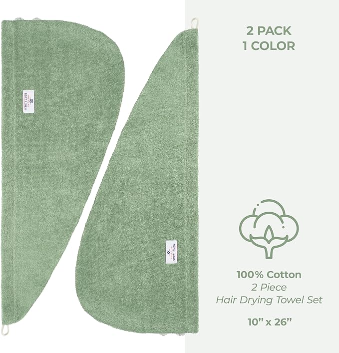 American Soft Linen 100% Cotton Hair Towels - Image 4