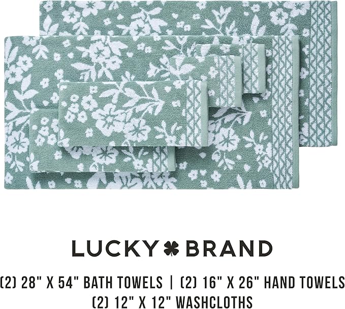 Lucky Brand Folk Floral 6 Piece Bath Towel Set - Image 3
