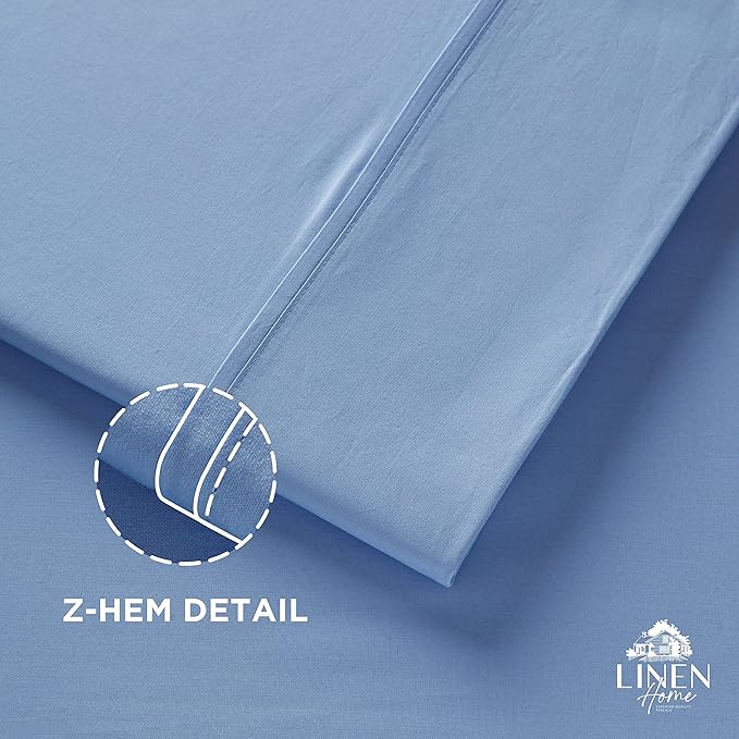 Linen Home 100% Cotton Percale Flat Sheet Only, King Size - Image 3
