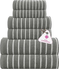 CASA COPENHAGEN Ecstatic 6 Pieces Towel Set- Pine Grey, 600 GSM 2 Bath Towel 2 by CASACOPENHAGEN